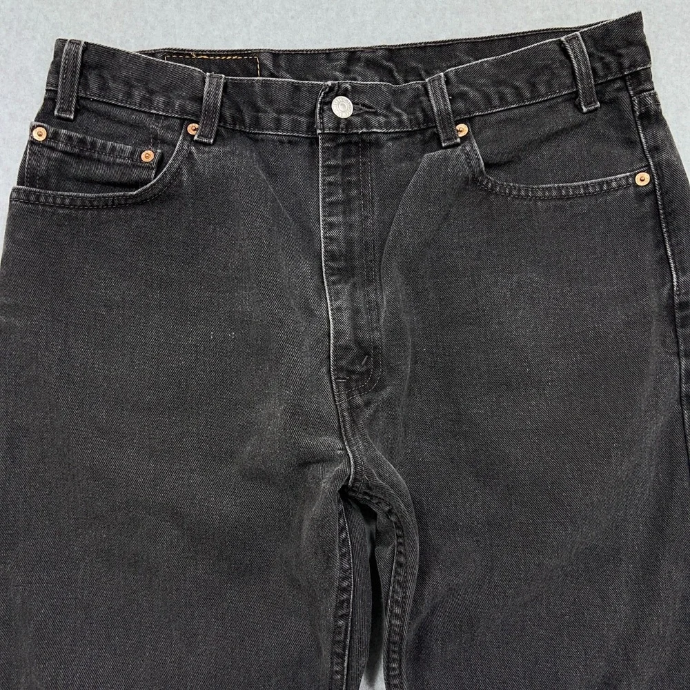 Vintage Levi's 505 Jeans Men's 35x29 Black Fade Regular Fit Straight Grunge 2002